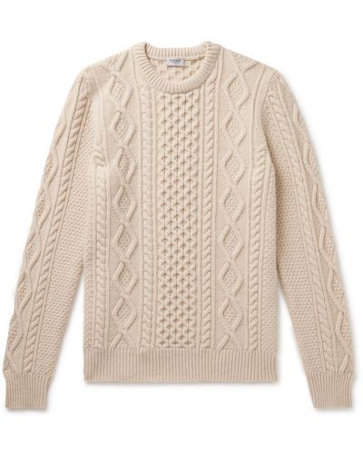 Ghiaia Pescatore Cable-knit Wool Sweater - White