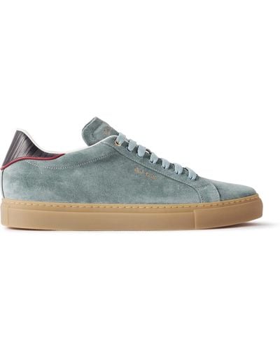 Paul Smith Leather-trimmed Suede Sneakers - Blue