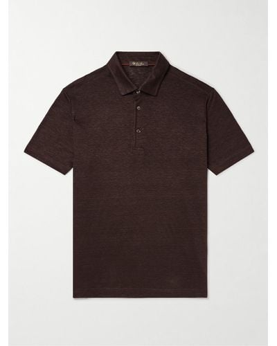 Loro Piana Linen Polo Shirt - Brown