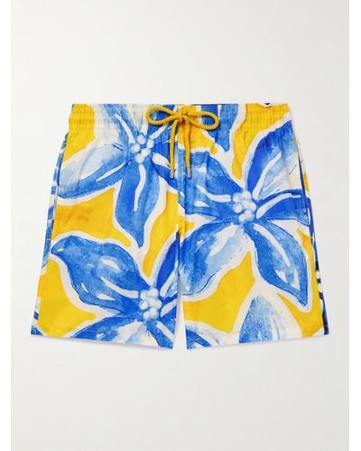 Vilebrequin Mahina Straight-leg Mid-length Recycled Swim Shorts - Blue