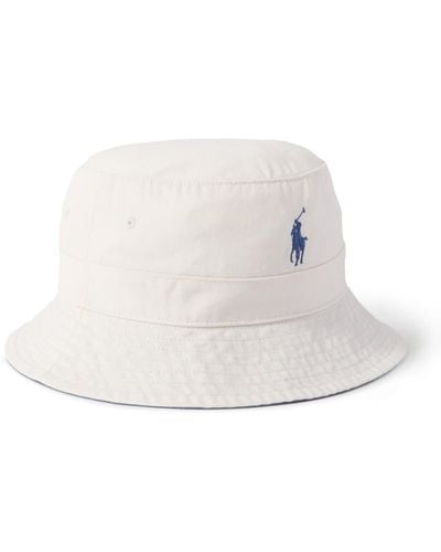 Polo Ralph Lauren Loft Logo-embroidered Cotton-twill Bucket Hat - White