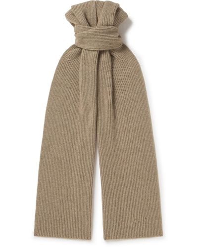 William Lockie Ribbed Cashmere Scarf - Natural
