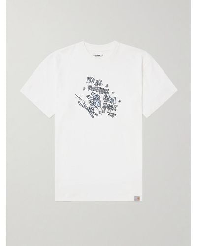 Carhartt T-shirt in jersey di cotone con stampa - Bianco