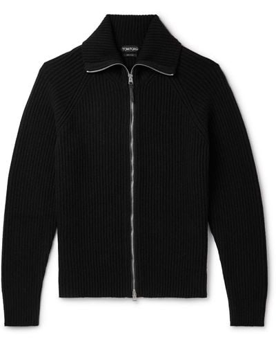 Tom Ford Ribbed Cashmere Rollneck Sweater - Black