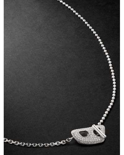 Eera Stone White Gold Diamond Necklace - Black