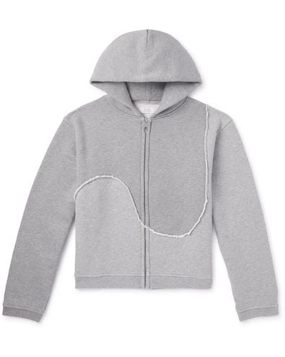 ERL Paneled Cotton-jersey Zip-up Hoodie - Gray