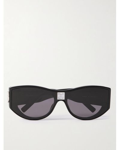 Givenchy Sonnenbrille mit rundem Rahmen aus Azetat und silberfarbenen Details - Schwarz