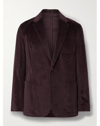 Paul Smith Cotton-blend Corduroy Suit Jacket - Purple