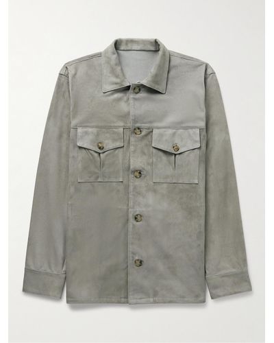 STÒFFA Suede Shirt Jacket - Grey