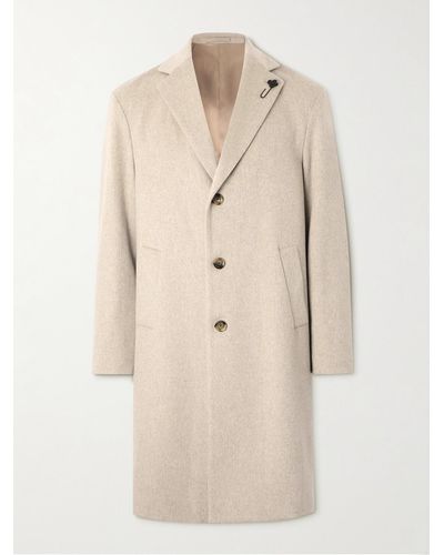 Lardini Brushed-wool Overcoat - Natural