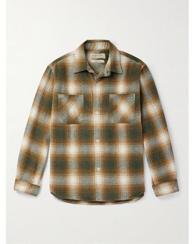 Remi Relief Jazz Nep Checked Cotton-blend Flannel Shirt - Green