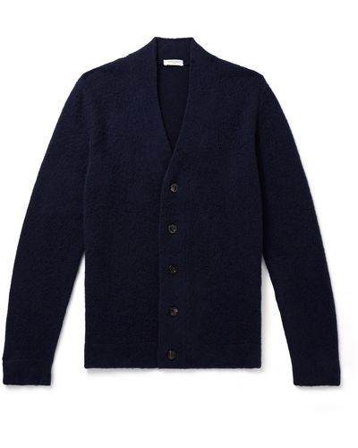 Boglioli Brushed Wool And Cashmere-blend Cardigan - Blue