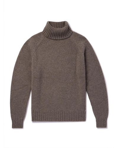 Umit Benan Cashmere Rollneck Sweater - Brown