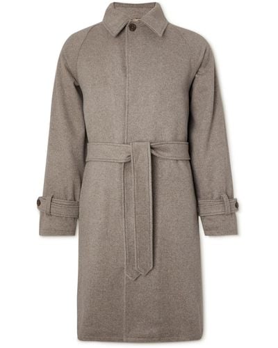 STÒFFA Raglan Belted Brushed Cashmere Coat - Natural