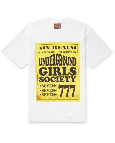COME TEES Underground Girls Society Raver Printed Cotton-jersey T-shirt - Yellow