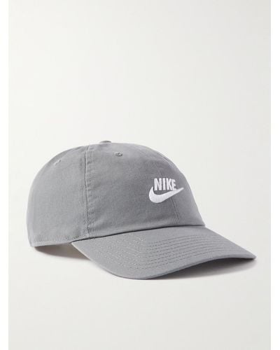 Nike Club Logo-embroidered Cotton-twill Baseball Cap - Grey