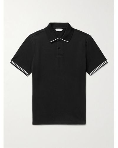 Club Monaco Stretch-cotton Piqué Polo Shirt - Black