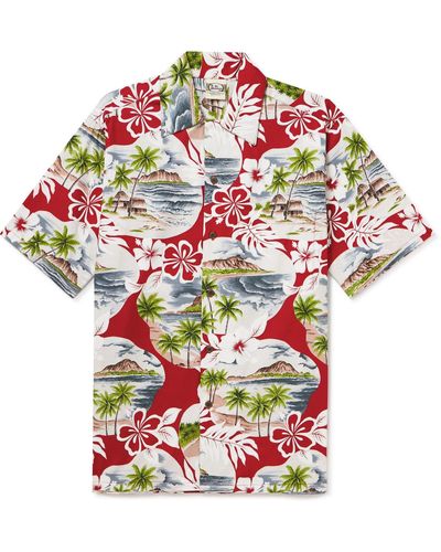 Go Barefoot Island Pareo Convertible-collar Printed Cotton Shirt - White