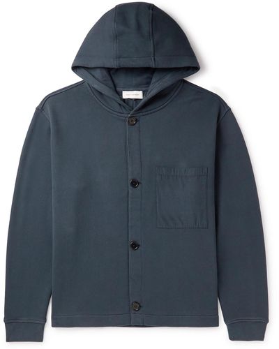 NINETY PERCENT Madsen Cotton-jersey Hooded Jacket - Blue
