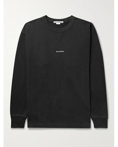 Acne Studios Sweatshirt aus Baumwoll-Jersey mit Logoprint - Schwarz
