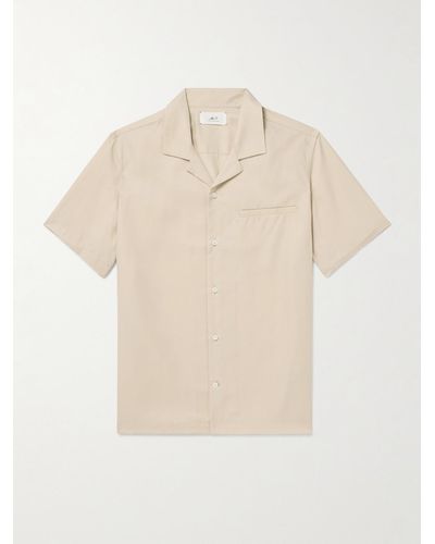 MR P. Camp-collar Lyocell-twill Shirt - Natural