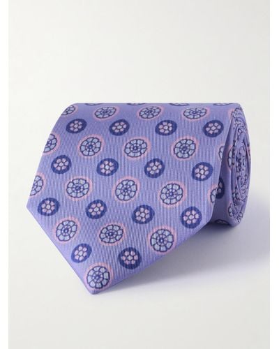 Charvet 8.5cm Printed Silk-twill Tie - Purple