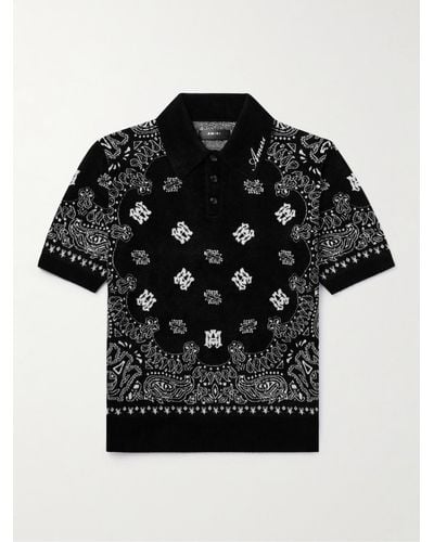Amiri Bandana Print Polo Shirt - Black