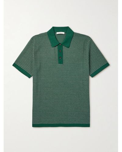 MR P. Cotton And Silk-blend Polo Shirt - Green
