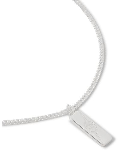 Gucci Logo-engraved Sterling Silver Pendant Necklace - White