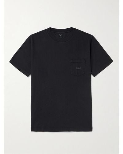 Desmond & Dempsey Logo-print Cotton-jersey Pyjama T-shirt - Black