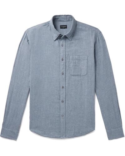 Club Monaco Slim-fit Cotton-chambray Shirt - Blue