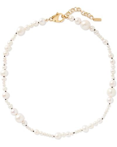 Eliou Micah Gold-plated Pearl Necklace - White