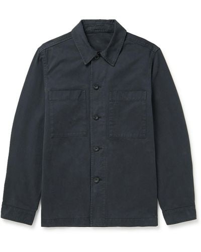MR P. Garment-dyed Cotton Overshirt - Blue