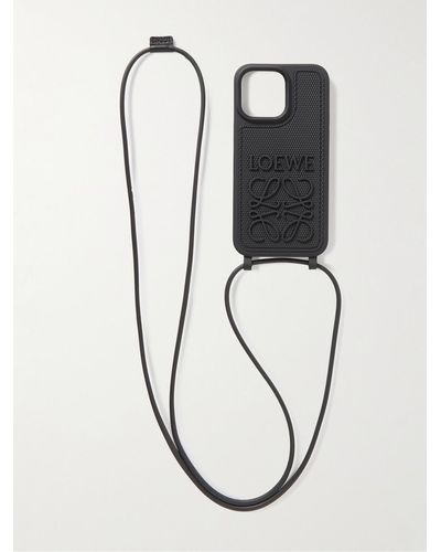 Loewe Logo-debossed Rubber Iphone 14 Pro Max Case With Lanyard - Black