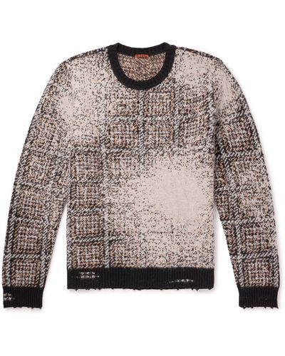 Barena Desdo Distressed Virgin Wool-blend Sweater - Gray