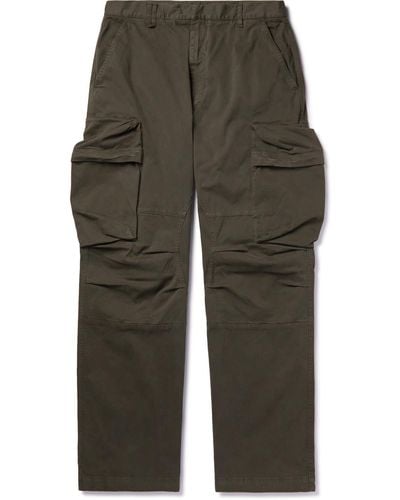 Moncler Wide-leg Stretch-cotton Cargo Pants - Green