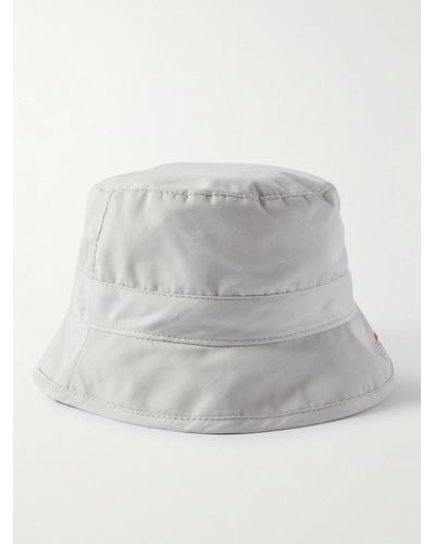 Baracuta Slowboy Logo-embroidered Cotton-twill Bucket Hat - Grey