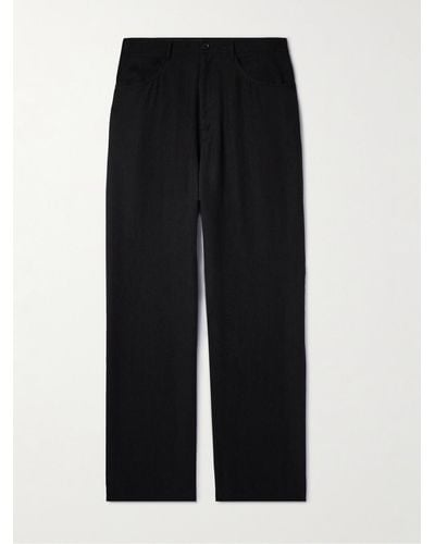 Balenciaga Straight-leg Lyocell-poplin Trousers - Black