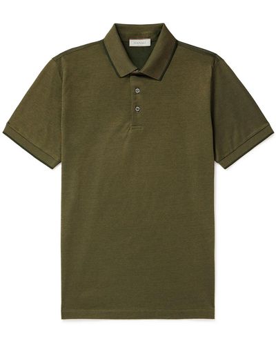 Canali Cotton-piqué Polo Shirt - Green
