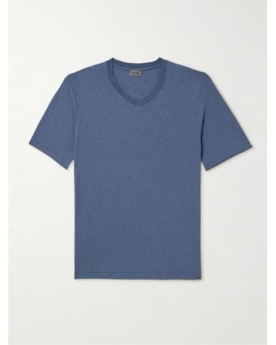 Hanro T-Shirt aus Stretch-Jersey - Blau