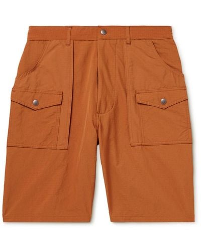 Beams Plus Bush Wide-leg Ripstop Shorts - Orange