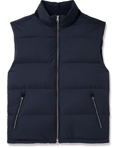 Dunhill Quilted Shell Down Gilet - Blue