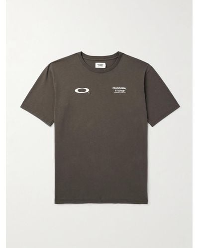 Pas Normal Studios Oakley Off-Race T-Shirt aus Baumwoll-Jersey mit Logoprint - Grau