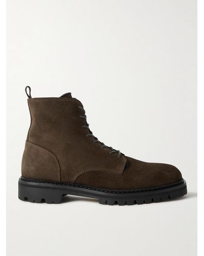 MR P. Jacques Suede Lace-up Boots - Brown