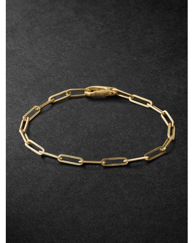 Mateo Long Link Gold Bracelet - Black