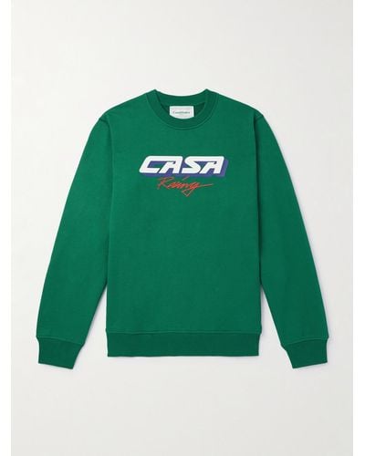Casablancabrand Casa Racing 3D Sweatshirt aus Biobaumwoll-Jersey mit Logoapplikation - Grün