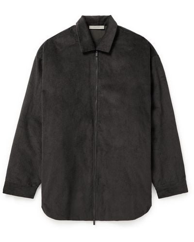 Fear Of God Cotton-corduroy Zip-up Shirt Jacket - Black