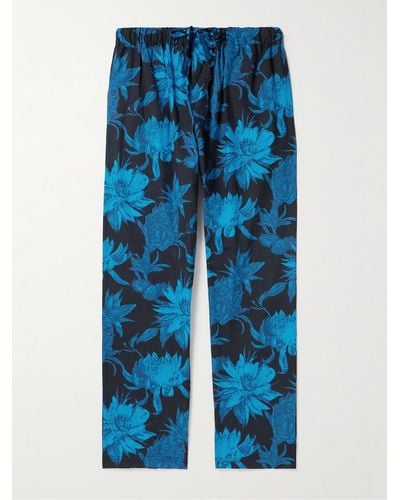 Desmond & Dempsey Printed Cotton Pyjama Trousers - Blue