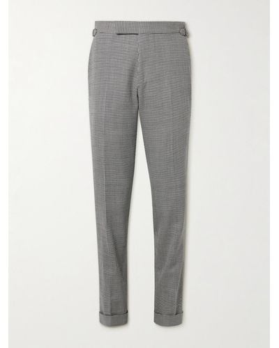 Tom Ford O'connor Slim-fit Puppytooth Wool Suit Trousers - Grey