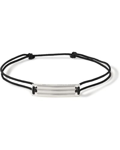 Le Gramme Godron 5g Waxed-cord And Recycled Sterling Silver Bracelet - Metallic